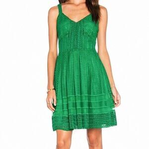 Anthropologie Greylin Lace Fit and Flare Dress Green Size Small Cottagecore